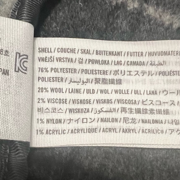 Abercrombie & Fitch Wool-Blend Belted Blanket Coat Plaid Gray Black Size XS Tall - Picture 9 of 9